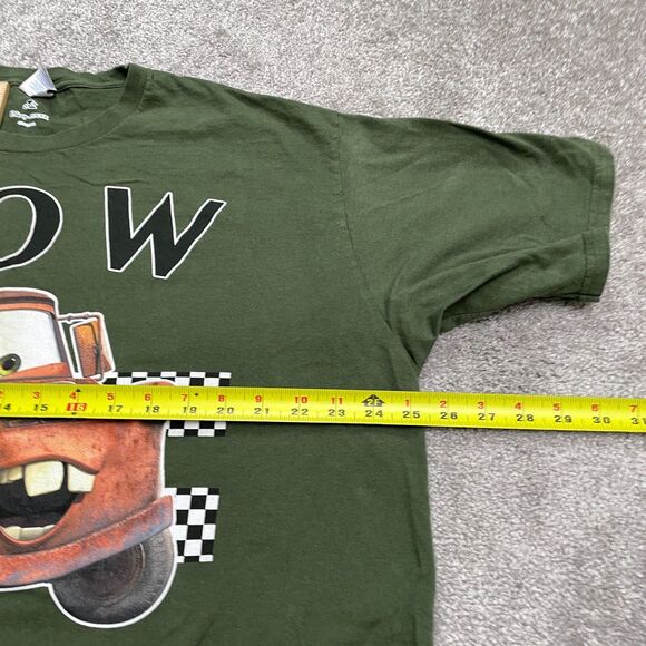 Port & Company x Disney Pixar Cars Tow Mater Graphic T-Shirt Mens 2XL Green Crew - Picture 8 of 10